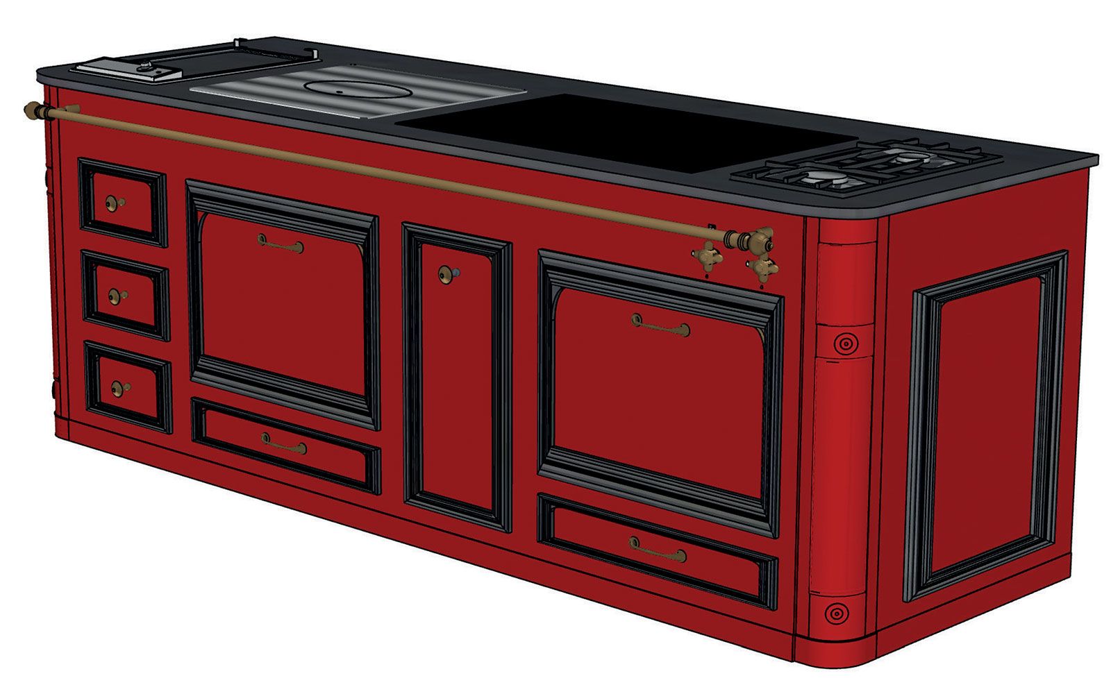 Vue 3/4 avant d'un fourneau 1920